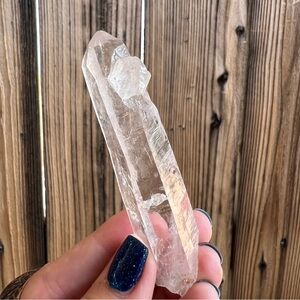 1.3 oz. Clear Lemurian Quartz Crystal Laser Point with Etching.
